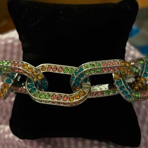 Colorful Rhinestone Chain Bracelet